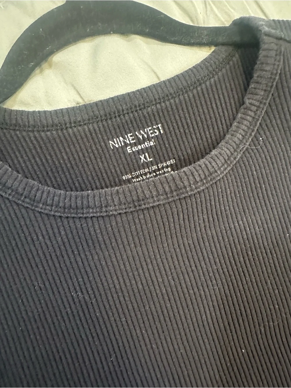 Nine West Black Ribbed Tank Top